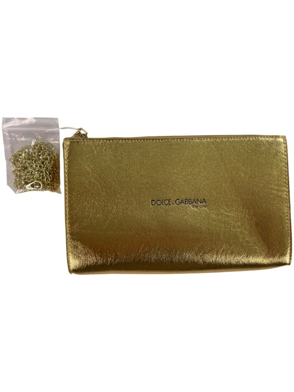 Dolce & Gabbana Bag The One Edition Gold Clutch Bag Chain Strap Designer NEW